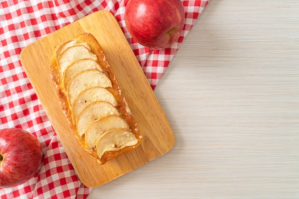 Яблучний Хліб Подрібнений Торт Дошці Деревини — стокове фото