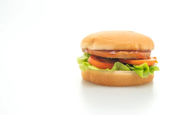 Chicken Burger Sauce Isolated White Background — Stock Photo, Image