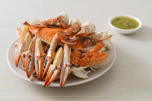Steamed Blue Crab Spicy Seafood Sauce Seafood Style — Stock Photo, Image