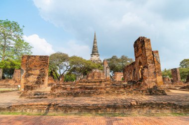 Ayutthaya, Tayland 'daki UNESCO Dünya Mirası Bölgesi, Sukhothai Tarih Parkı' ndaki Wat Phra Sri Santhe Tapınağı