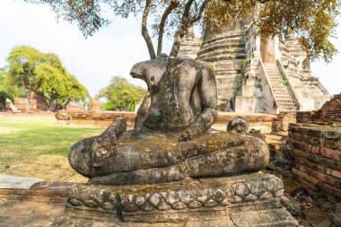 Ayutthaya, Tayland 'daki UNESCO Dünya Mirası Bölgesi, Sukhothai Tarih Parkı' ndaki Wat Phra Sri Santhe Tapınağı