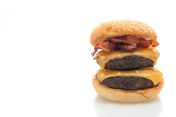 Hamburger Hamburger Met Kaas Spek Geïsoleerd Witte Achtergrond — Stockfoto