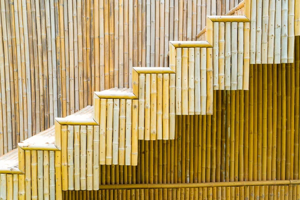 Beautiful Outdoor Bamboo Stair Step Decorated Garden — Stock Photo, Image