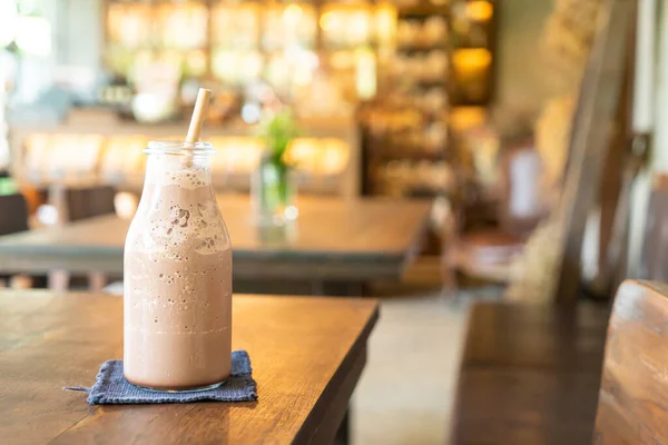 Iced Chocolate Milkshake Frappe Blend Coffee Shop Cafe Restaurant — Stock Photo, Image