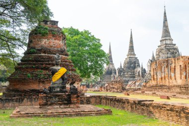 Ayutthaya, Tayland 'daki UNESCO Dünya Mirası Bölgesi, Sukhothai Tarih Parkı' ndaki Wat Phra Sri Santhe Tapınağı