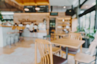 Arka plan için soyut bulanık kahve dükkanı ve kafe restoranı
