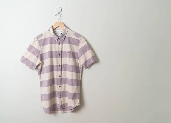 Hanging Strip Shirt Wood Hanger Wall — Stock Photo, Image