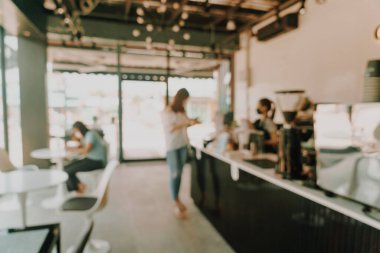 Arka plan için soyut bulanık kahve dükkanı lokantası