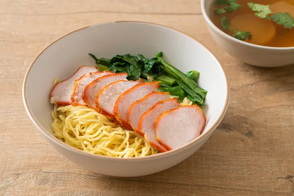 Barbecue Red Pork Nudeln Mit Suppe Asiatische Küche — Stockfoto