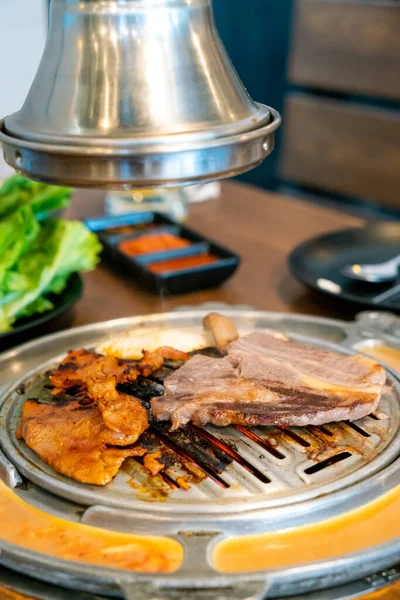 Carne Cerdo Carne Res Parrilla Estilo Coreano Barbacoa Coreana — Foto de Stock