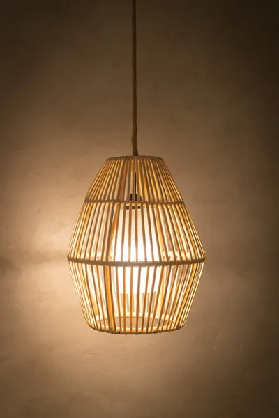 Beautiful Wicker Rattan Hanging Lamp — Stockfoto
