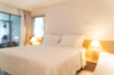 Arka plan için soyut bulanık yatak odası iç mimarisi