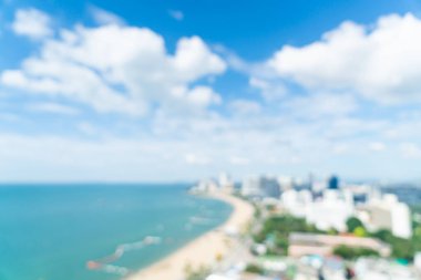 Soyut bulanık Pattaya şehri arka plan için Tayland 'da ufuk çizgisi görünümü