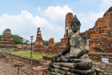 Wat Mahathat Tapınağı, Ayutthaya, Tayland 'daki UNESCO Dünya Mirası Bölgesi, Sukhothai Tarih Parkı' nda.