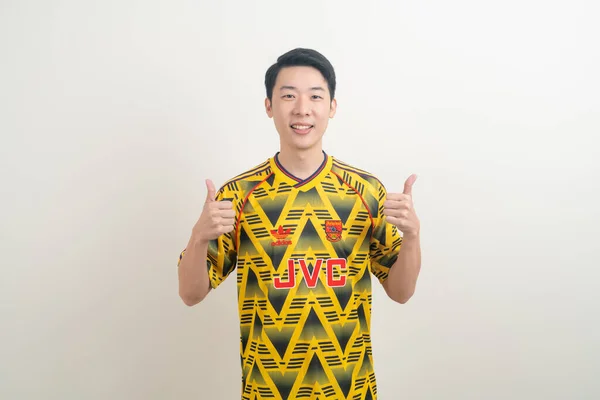 Bangkok Thailand Nov 2021 Young Asian Man Wearing Arsenal Shirt — 图库照片