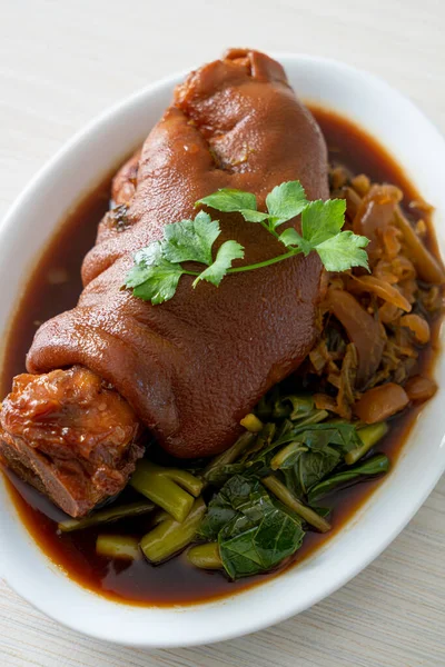 Stewed Pork Knuckle Gestoofd Varkensvlees Been Aziatische Voedsel Stijl — Stockfoto