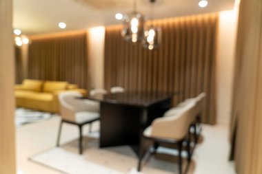 Arka plan için evdeki soyut bulanık yemek masası