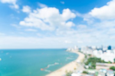 Soyut bulanık Pattaya şehri arka plan için Tayland 'da ufuk çizgisi görünümü