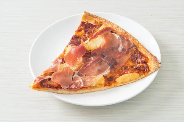 Pizza Prosciutto Lub Parma Ham Pizza Włoski Styl Żywności — Zdjęcie stockowe