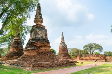 Ayutthaya, Tayland 'daki UNESCO Dünya Mirası Bölgesi, Sukhothai Tarih Parkı' ndaki Wat Phra Sri Santhe Tapınağı