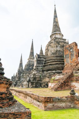 Ayutthaya, Tayland 'daki UNESCO Dünya Mirası Bölgesi, Sukhothai Tarih Parkı' ndaki Wat Phra Sri Santhe Tapınağı