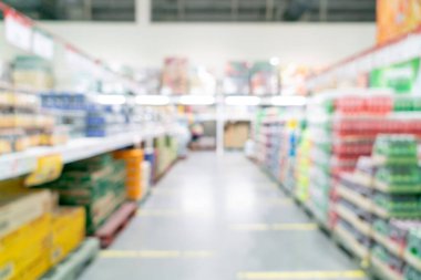 Arkaplan için soyut bulanık ve odaklanmış süpermarket