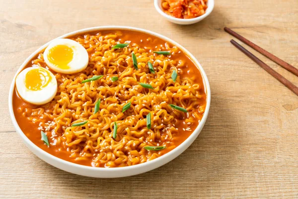 Ramyeon Κορεάτικα Noodles Αυγό Κορεάτικο Στυλ Φαγητού — Φωτογραφία Αρχείου