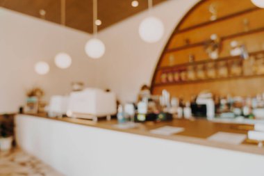Arka plan için soyut bulanık kahve dükkanı ve restoran