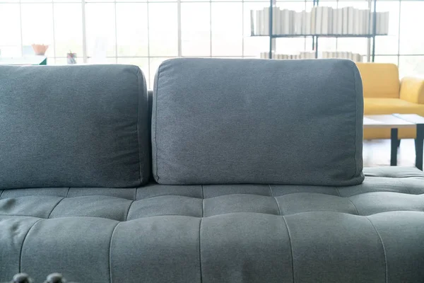 Close Empty Grey Fabric Sofa Decoration Room — Stock Photo, Image
