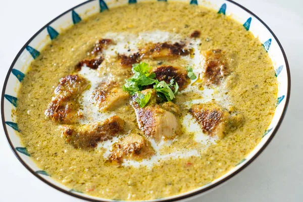 Afghani Chicken Green Curry Hariyali Tikka Chicken Hara Masala Indian — Fotografia de Stock
