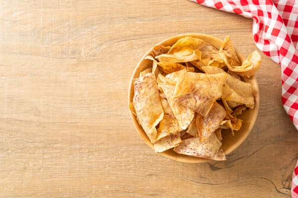 Patatas Fritas Taro Dulces Crujientes Snack Saludable — Foto de Stock