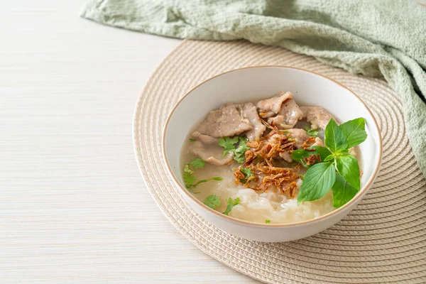 Sopa Vietnamita Pho Com Macarrão Porco Arroz Estilo Comida Vietnamita — Fotografia de Stock