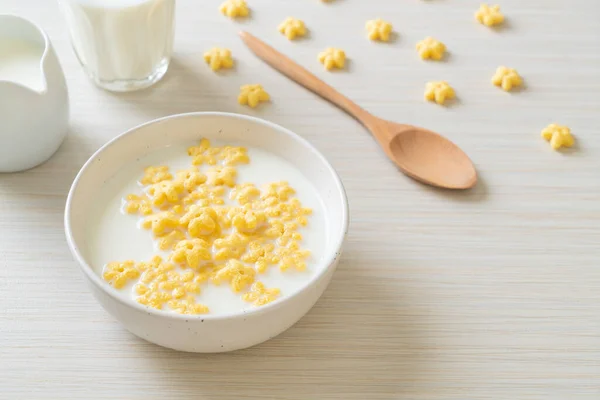 Whole Grain Cereals Fresh Milk Breakfast — Stock Photo, Image