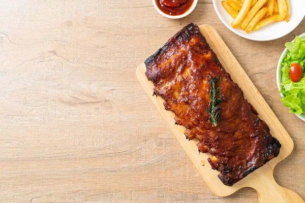 Grilled Barbecue Ribs Pork Bbq Sauce — Stock Photo, Image