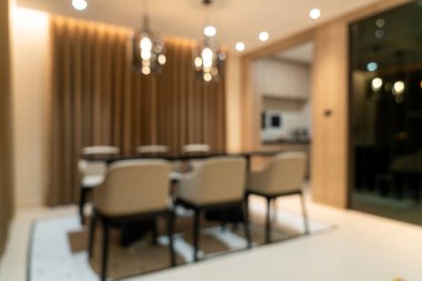 Arka plan için evdeki soyut bulanık yemek masası