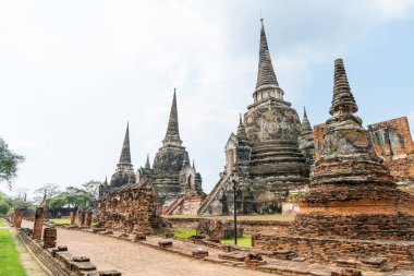 Ayutthaya, Tayland 'daki UNESCO Dünya Mirası Bölgesi, Sukhothai Tarih Parkı' ndaki Wat Phra Sri Santhe Tapınağı