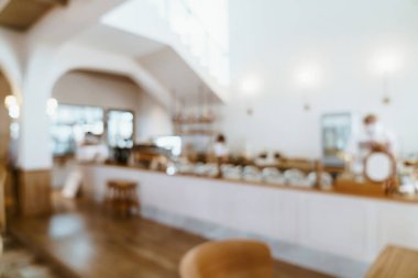 Arka plan için soyut bulanık kahve dükkanı ve restoran