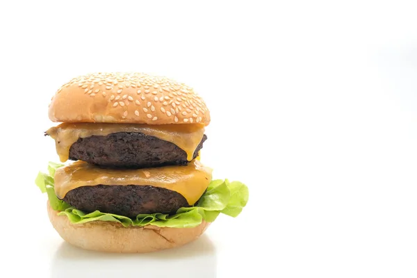 Hamburger Hamburger Met Kaas Geïsoleerd Witte Achtergrond — Stockfoto