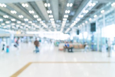 Arkaplan için soyut bulanık ve odaklanmış havaalanı terminali