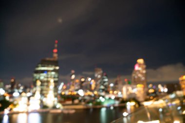 Soyut bulanık Bangkok Şehri, Tayland 'da geceleri arka plan için