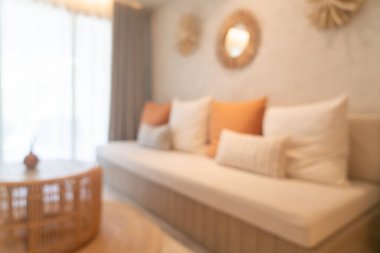 soyut bulanık güzel ve modern oturma odası arka plan için iç mekan