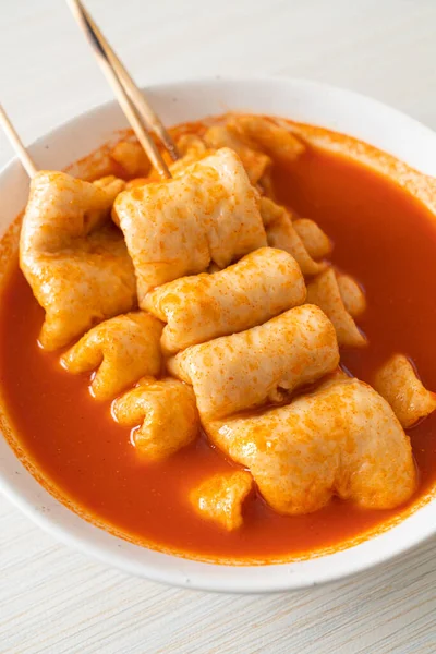 Odeng Korean Fish Cake Skewer Korean Spicy Soup Korean Street — Foto Stock