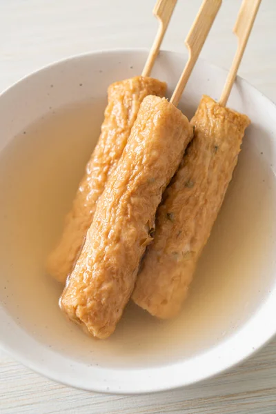 Odeng Korean Fish Cake Skewer Soup Korean Street Food Style — ストック写真