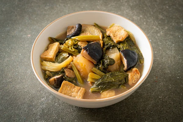 Chinese vegetable stew  with tofu or mixture of vegetables soup - vegan and vegetarian food style