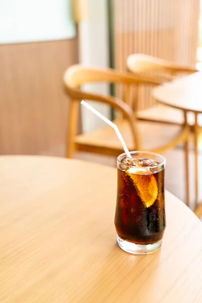 Gelas Cola Dengan Kafe Dan Restoran — Stok Foto