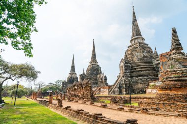 Ayutthaya, Tayland 'daki UNESCO Dünya Mirası Bölgesi, Sukhothai Tarih Parkı' ndaki Wat Phra Sri Santhe Tapınağı