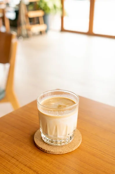 Dirty Coffee Glass Table Coffee Shop Cafe — Stock Photo, Image