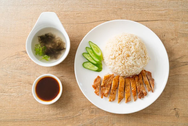 Grilled Chicken Steamed Rice Hainan Style — Foto Stock