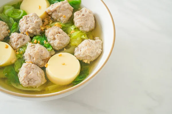 Homemade Clear Soup with Tofu and Minced Pork Bowl