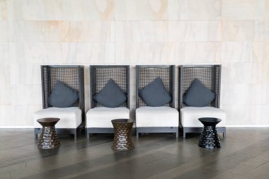 empty luxury sofa and table for rest